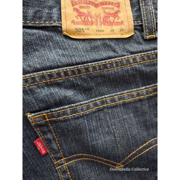 Boys 505 Levi's Dark Wash Size 16 Reg 28x28 - Picture 4 of 7